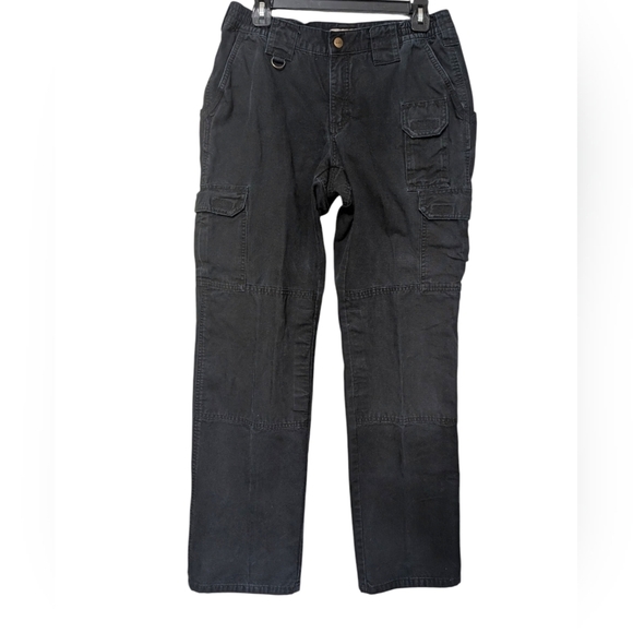 5.11 Tactical Black Cargo Pockets Cotton Canvas Work Wear Pants Size 8 Long - Picture 8 of 8